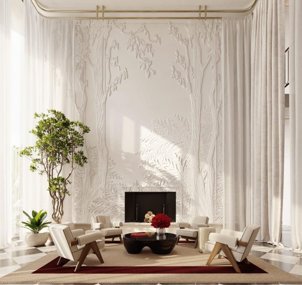 Baccarat Grand Salon Fireplace