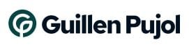 Guillen Pujol logo with dark green circular icon and bold black text on a white background.