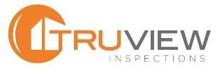 TruView Inspections logo with orange and gray text and a stylized house icon inside an orange circular graphic.