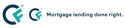 Cardinal Financial logo with tagline “Mortgage lending done right” in blue text, representing a mortgage lending company branding.