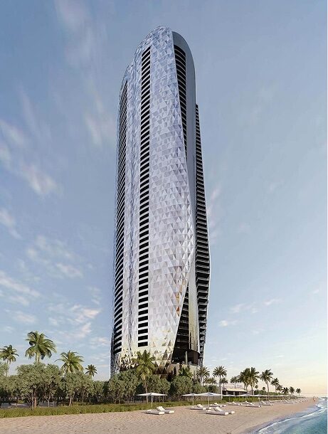 Ocean Tower in Miami, Bentley Residences, features a private beach in Sunny Isles Beach.