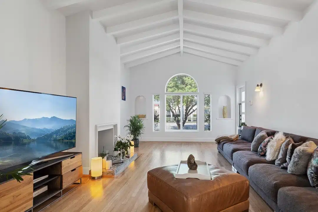 Living room interior of a single-family home on Normandy Island, Miami Beach.