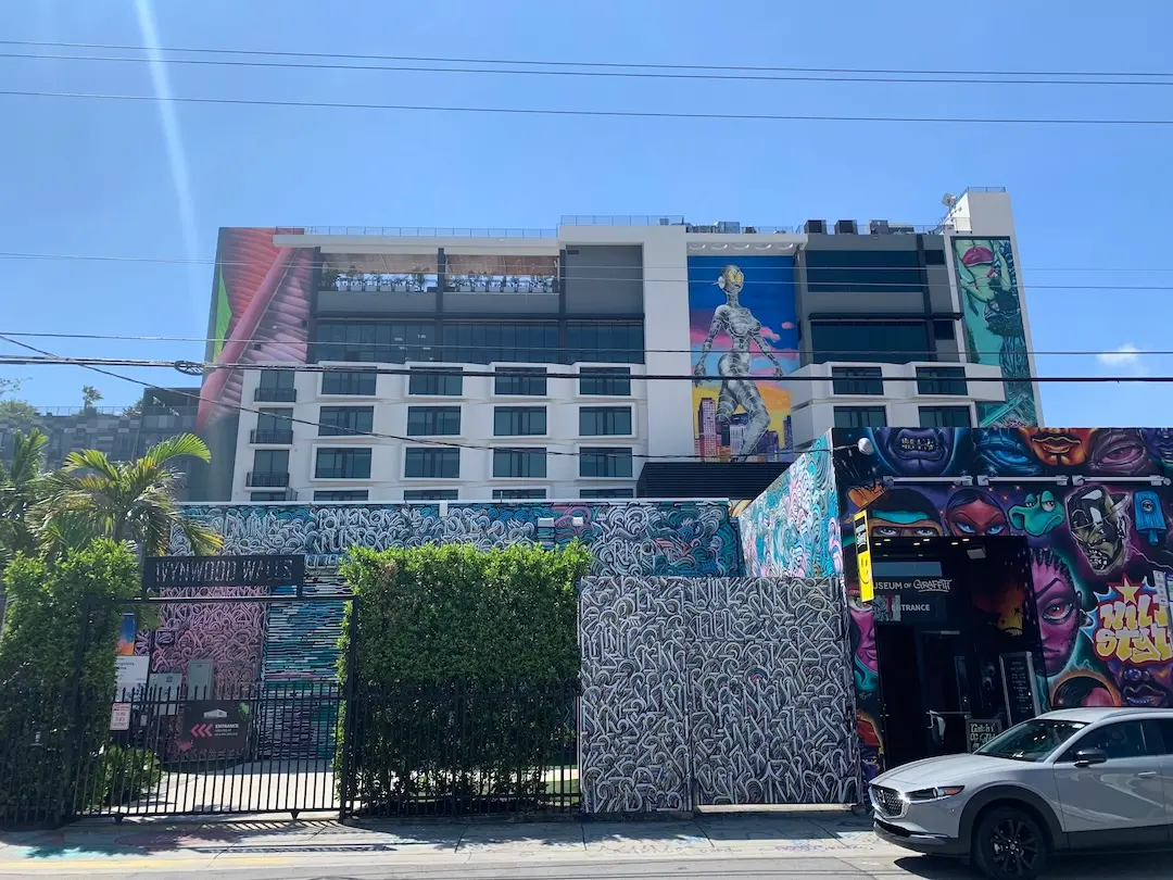 Colorful street murals in the Wynwood Arts District of Miami.